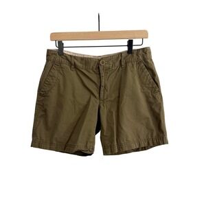 Eddie Bauer Walking Chino Shorts Olive Green Utility Hiking Safari Preppy